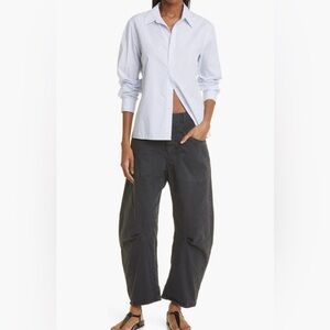 Nili Lotan $375 Shon Barrel Pant Trousers in Carbon Black Size 6